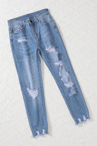 Thumbnail for Black Distressed Boyfriend Denim Pants-38