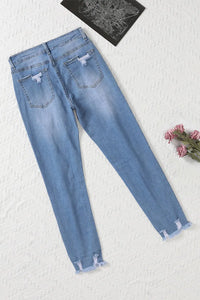 Thumbnail for Black Distressed Boyfriend Denim Pants-37