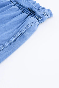 Thumbnail for Black High Waist Pocketed Wide Leg Tencel Jeans-32