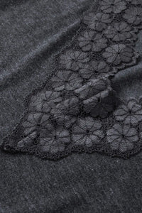 Thumbnail for Black Lace Splicing V Neck Cami Top-13