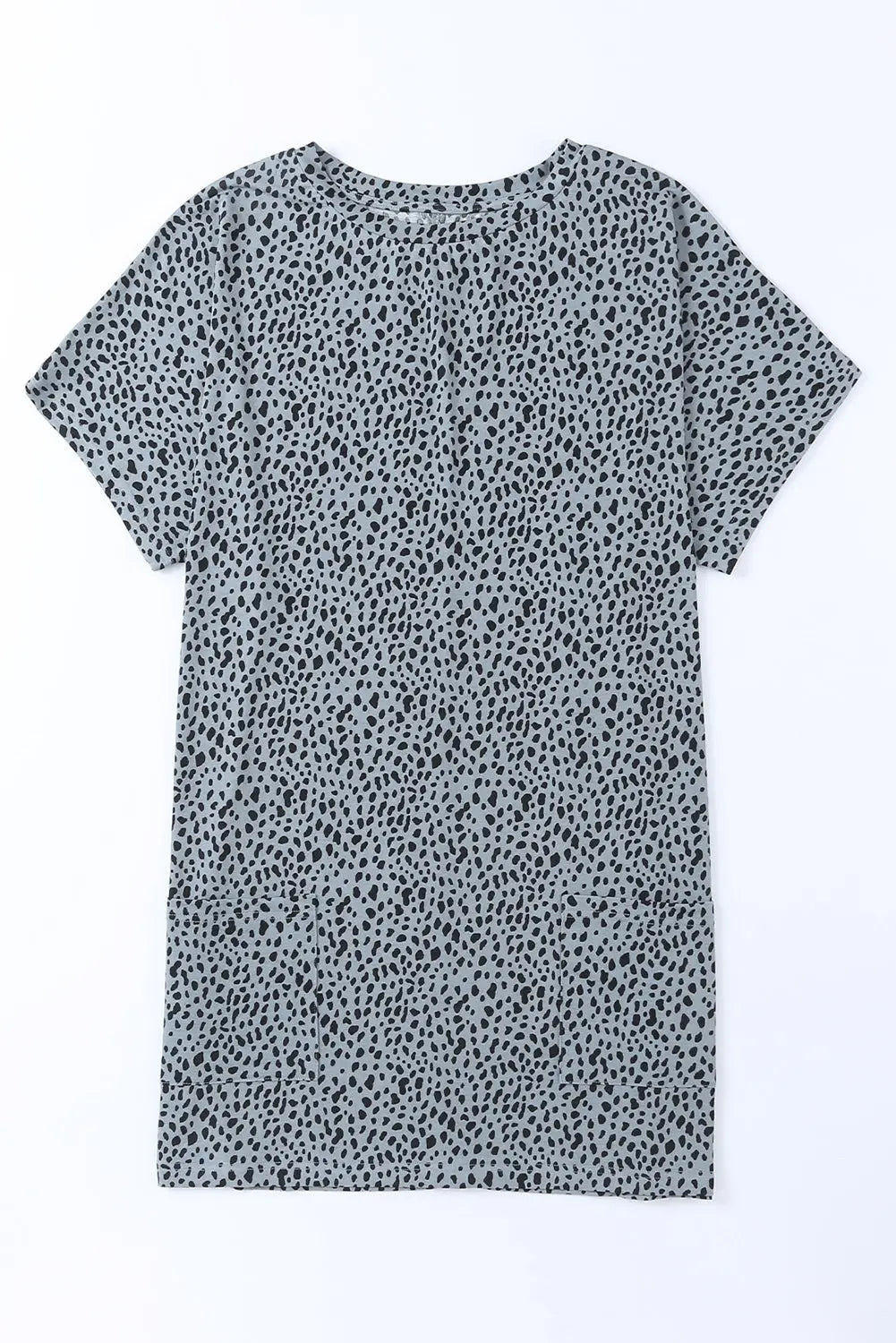 Black Leopard Print Side Pockets Tunic Top-36