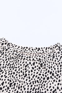 Thumbnail for Black Leopard Print Side Pockets Tunic Top-29