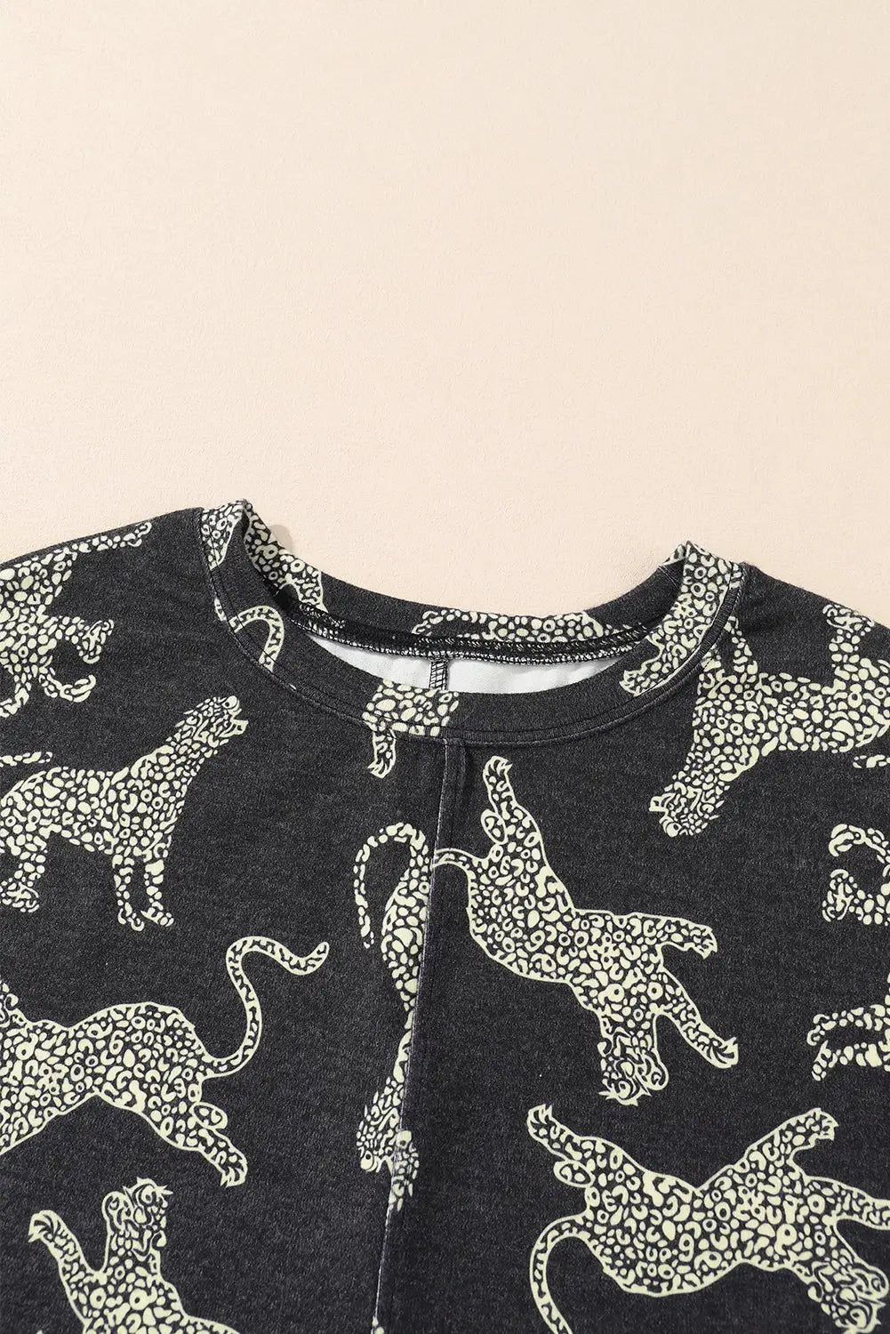 Black Lively Cheetah Print Long Sleeve Top-9