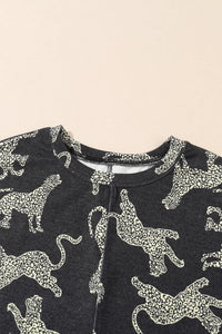 Thumbnail for Black Lively Cheetah Print Long Sleeve Top-9