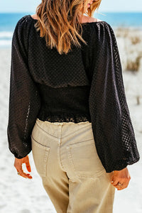 Thumbnail for Black Long Sleeve Smocked Top-1