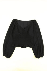 Thumbnail for Black Long Sleeve Smocked Top-16