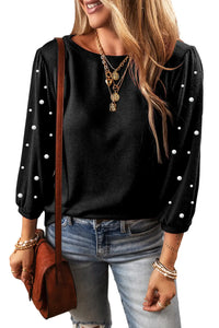 Thumbnail for Black Pearl Decor 3/4 Sleeve Crew Neck T Shirt-1