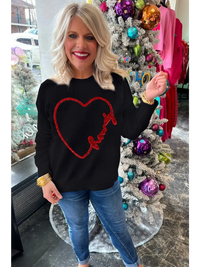 Thumbnail for Black Plus Size Cheers Glitter Tinsel Short Sleeve Sweater-123