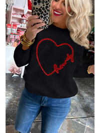 Thumbnail for Black Plus Size Cheers Glitter Tinsel Short Sleeve Sweater-122