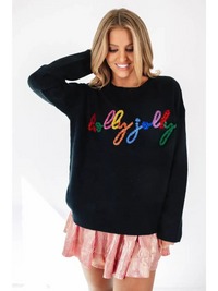 Thumbnail for Black Plus Size Cheers Glitter Tinsel Short Sleeve Sweater-6