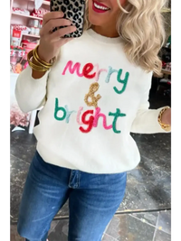 Thumbnail for Black Plus Size Cheers Glitter Tinsel Short Sleeve Sweater-115