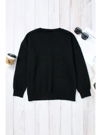 Thumbnail for Black Plus Size Cheers Glitter Tinsel Short Sleeve Sweater-14