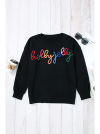 Thumbnail for Black Plus Size Cheers Glitter Tinsel Short Sleeve Sweater-13