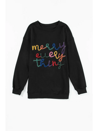 Thumbnail for Black Plus Size Cheers Glitter Tinsel Short Sleeve Sweater-70