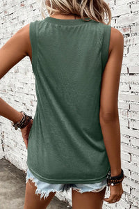 Thumbnail for Black Ribbed V Neck Tank Top-22