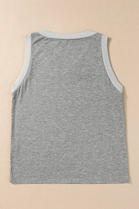 Thumbnail for Black Ribbed V Neck Tank Top-15