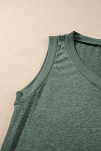 Thumbnail for Black Ribbed V Neck Tank Top-28