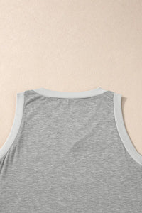 Thumbnail for Black Ribbed V Neck Tank Top-16