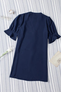 Thumbnail for Black Ruffled Sleeve Shift Dress-28