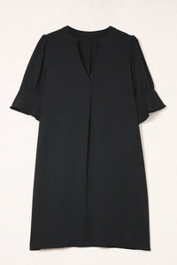 Thumbnail for Black Ruffled Sleeve Shift Dress-12