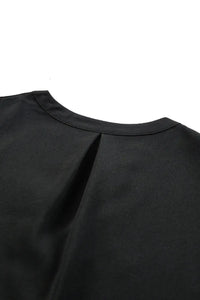 Thumbnail for Black Split V Neck Ruffled Sleeves Shirt Dress-9