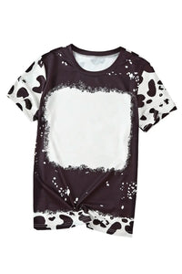 Thumbnail for Black Tie Dye Bleached Crew Neck Short Sleeves T-shirt-11