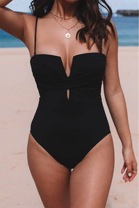 Thumbnail for Black Twist Front Cut Out One-piece Swimsuit-6