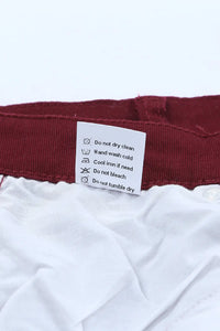 Thumbnail for Burgundy High Waist Flare Jeans with Pockets-9