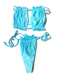 Thumbnail for Candy Bandeau Top & Thong Bottom - Baby Blue-7