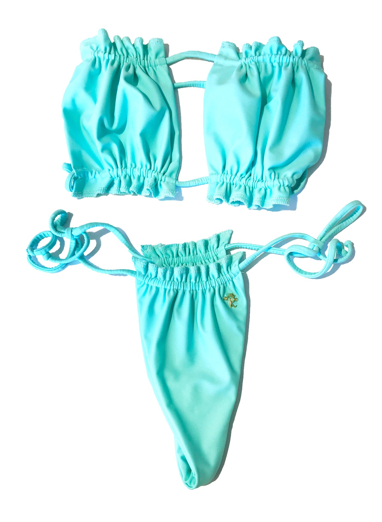 Candy Bandeau Top & Thong Bottom - Mint Green-3