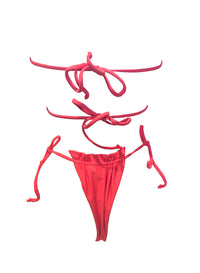 Thumbnail for LUXE Candy Bandeau Top & Thong Bottom - Coral-5