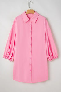 Thumbnail for Chic Pink Balloon-Sleeve Mini Dress-4