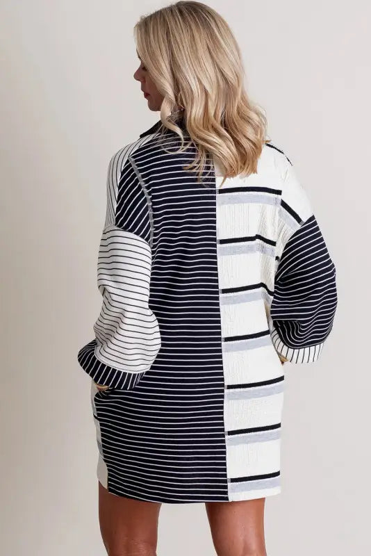 ChicStripes Henley Knit Dress-1