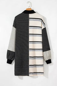 Thumbnail for ChicStripes Henley Knit Dress-4