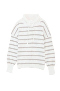 Thumbnail for Cowl Neck Striped Print Drop Shoulder Sweater-11