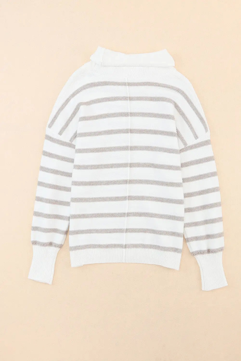 Cowl Neck Striped Print Drop Shoulder Sweater-6