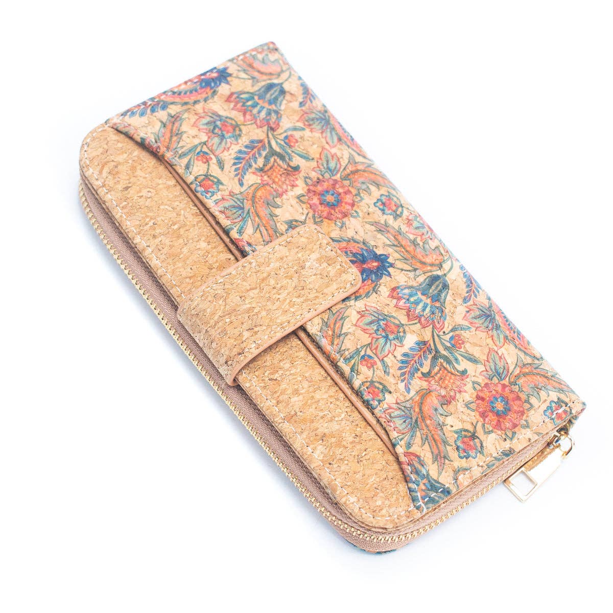 6 Natural Cork card holder Wallets with Floral Print Patterns (6 Units) HY-026-MIX-6-3