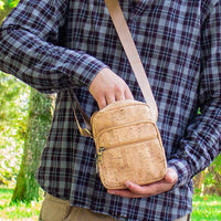 Thumbnail for Men's Cork Leather Shoulder Bag 304-4