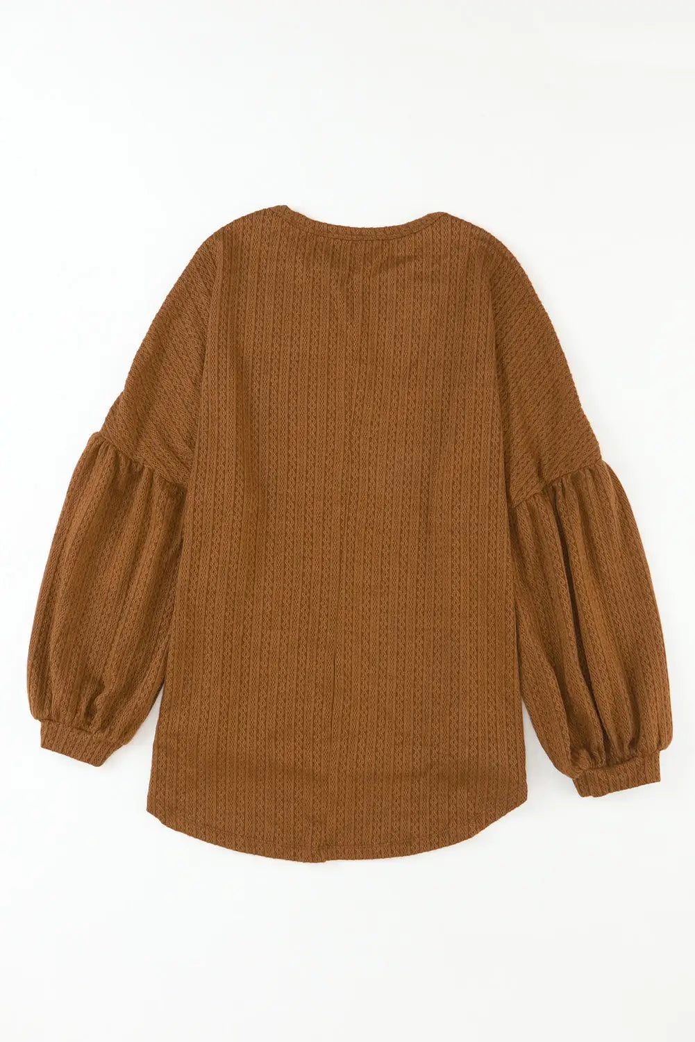 Faux Knit Jacquard Puffy Long Sleeve Top-10