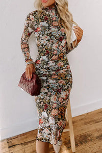 Thumbnail for Floral  Bodycon Midi Dress-0