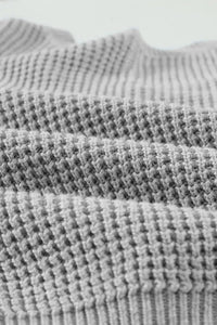 Thumbnail for Gray Cross Back Hollow-out Sweater-11