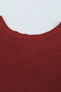 Thumbnail for Gray Cross Back Hollow-out Sweater-20