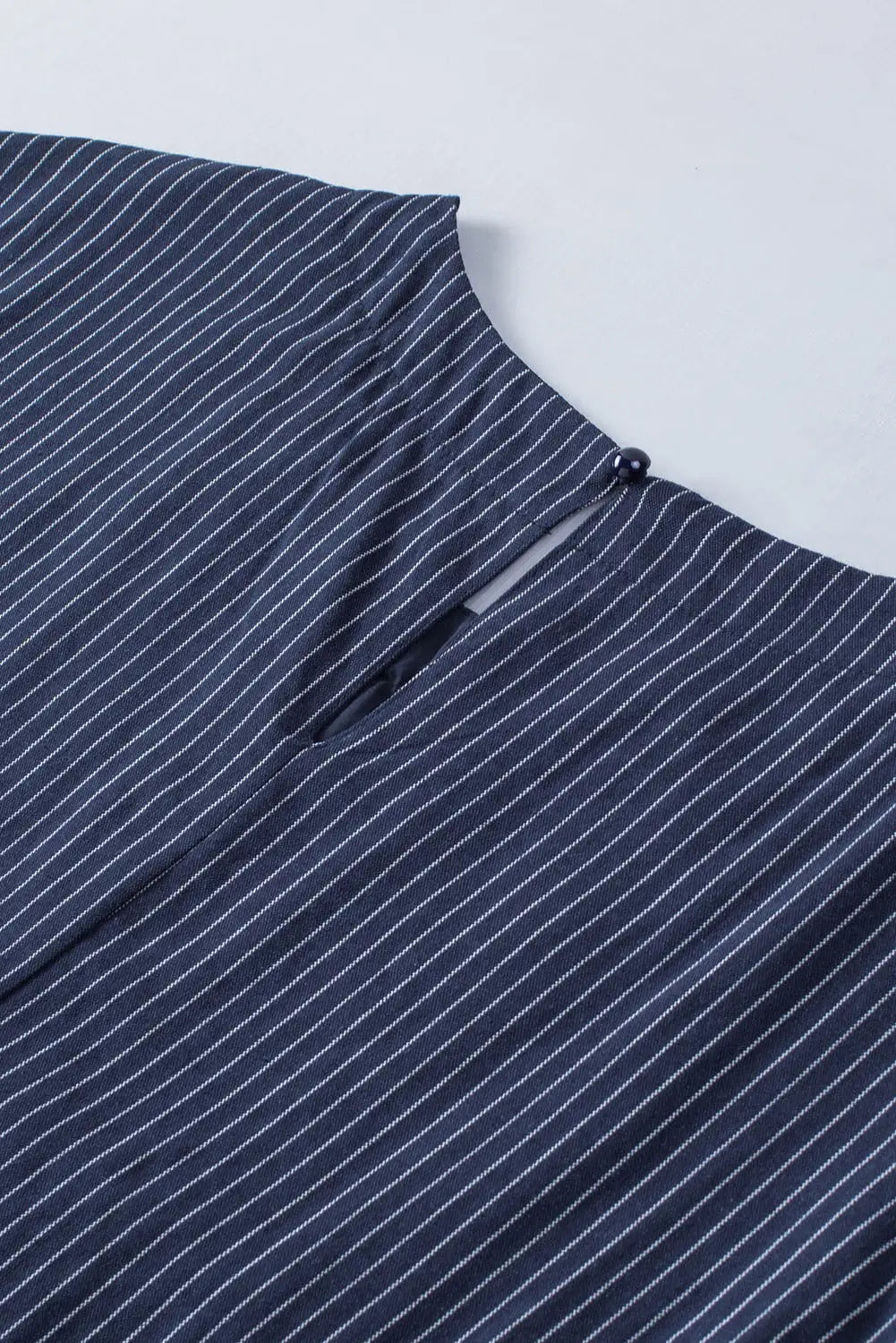 Gray Embroidered Striped Print Sleeveless Mini Dress-20