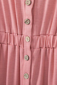 Thumbnail for Green Buttons Sleeveless High Waist Mini Dress-54