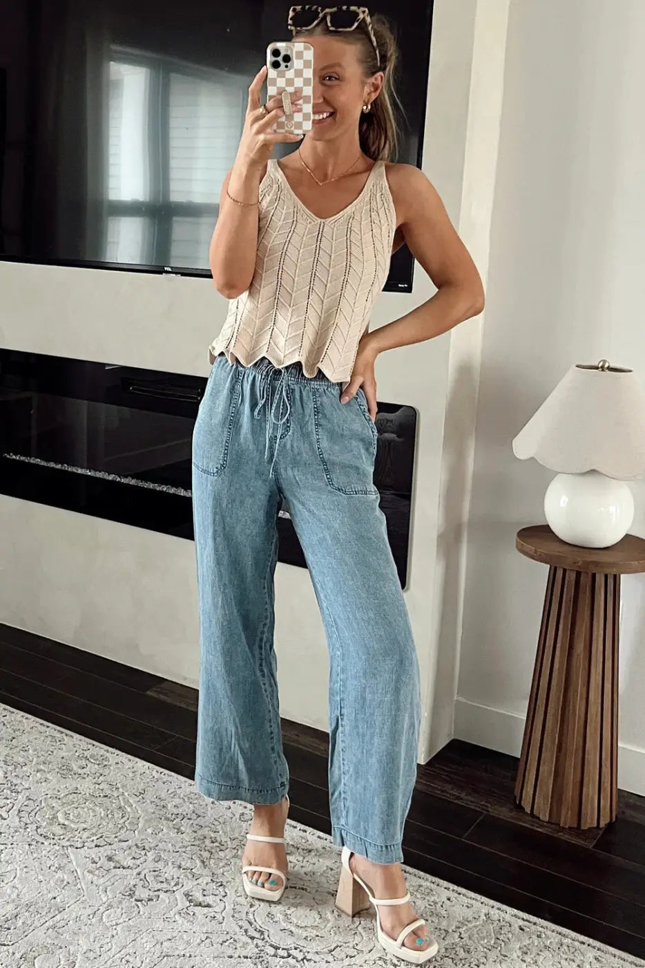 Loose Straight Denim Pants-3