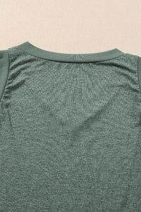 Thumbnail for Mist Green Ribbed V Neck Tank-8