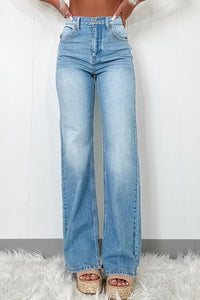 Thumbnail for Myosotis Skyline Straight-Cut Jeans-0