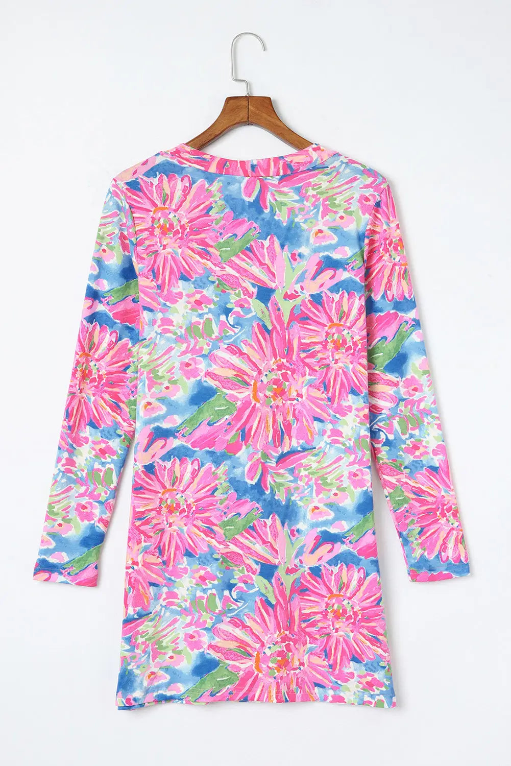Pink Sleeveless High Waist Pocketed Floral Maxi Dress-99