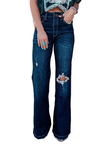 Thumbnail for Ripped Bell Bottom Jeans-4