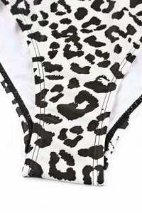 Thumbnail for Rose Leopard Patchwork Asymmetric Cutout One Piece Swimsuit-16